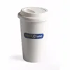 Silicone lid white artistic ceramic coffee cup costume