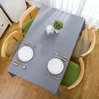 Grey Pvc Table Cloth Square Outdoor Spillproof Logo Handmade Stain-Resistant Size Soft Great For Party Tablecloth
