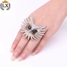 RLX-00103 statement animal finger ring fashion silver ring Teen bird elastic adjustable owl ring jewelry women wedding