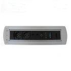 Silver electric Flip Up Desktop Socket for High Class Conference Table and Hotel