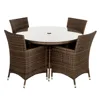 high quality outdoor aluminum 4 seater rattan dining furniture set with round table