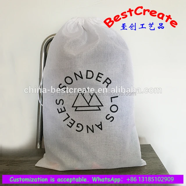 extra large easy washing cotton drawstring pouch white linen bag