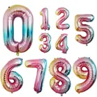Wholesale factory Gradient color Helium number 32 inch foil balloon birthday party