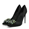 European ladies Fashion elegant sexy ol bling pointed toe pump crystal stiletto thin high heels