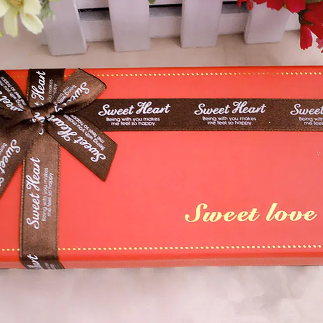 long ferrero chocolate gift box with ribbon bow tie red fashion