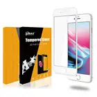 White 0.33mm 3d curved full cover 9H tempered glass cell phone screen protector for iPhone 8