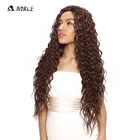 Noble gold synthetic hair long length deep wave high temperature fiber nice color hair weaving synthetic Brazilian hair