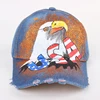 Chinese New High Quality Freehand USA Parrot Glitter Baseball Cap with Button