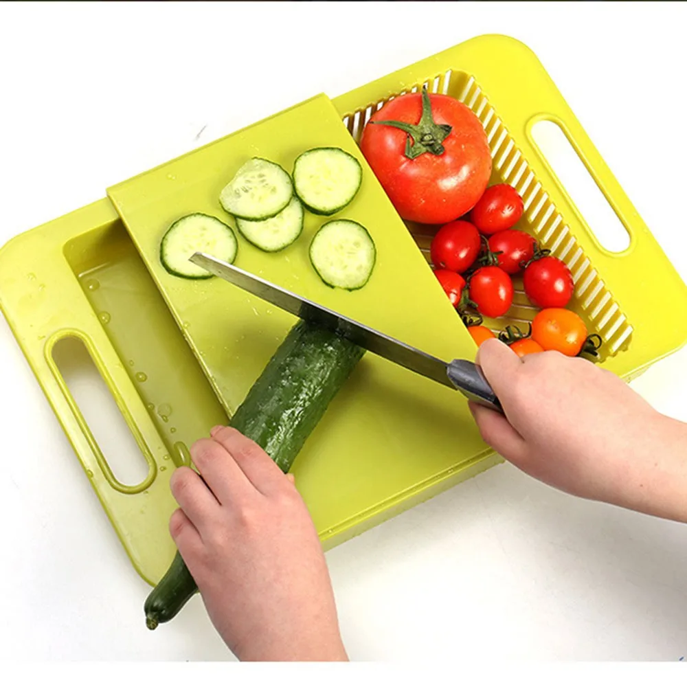 Cutting Kitchen Board With Chopping Block Draining Board Dishes To Wash Cut With The Drain Basket Creative 2 in 1 Drawer KC1110
