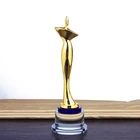 Wholesale Metal Oscar Dance Ballet Trophy with Blank Crystal Medals and Trophies
