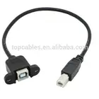 3FT USB 2.0 B Male To Female Panel Mount Screw Extension Cable