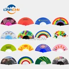 Cover Fans Cloth Hand Fan High Quality Plastic Ribs White Cloth Cover Hand Fans