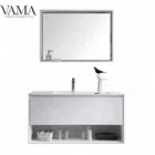 VAMA 1000mm Glossy white color bathroom vanity base cabinet with acrylic basin 801100A