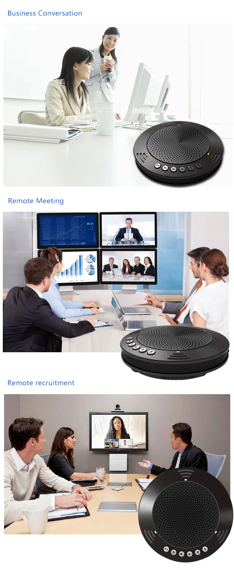 Tenveo A100 USB2.0 Buit-in Omnidirectional Sound Pickup Mic Audio Conferencing System Web Conferencig Speakerphone - ANKUX.COM