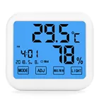 Wall Mounted Thermo Tech Digital Mini LCD Clock Max Min Big LED Thermometer