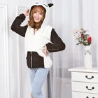 cute animal hoodie costume with ears panda animal zip hoodie
