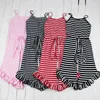 Fashionable striped girls boutique clothing sets vintage clothing wholesale baby clothes cotton