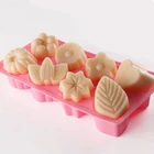 8 cavity silicone cake rice mould baking pan flower and leaf soap mold