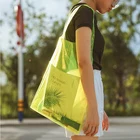 Wholesale Custom Printed Waterproof Transparent Pvc Tote Bag Clear Pvc Jelly Shopping Bag
