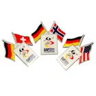 Custom Cast 3D Plain Blank Metal Souvenir Australia National Coat Badges Crossed American Flag Lapel Pin