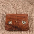 Ceramic Burner Set Gift Wood Incense Box Incense Stick Holder Inserted Wooden Incense Burner Set Gift Box Packaging