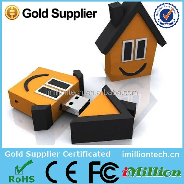 customized promotional gift house shape usb for real estate