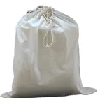 Wholesale Custom logo printed small 100% organic soft cotton muslin drawstring gift jewelry produce bag pouch for sale
