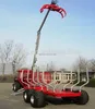 forest equipment tractor use hydraulic log trailer wood trailer timber loading trailer log wagon with crane grapple