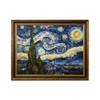 Handmade heavy texture famous van gogh starry night oil painting reproduction from china