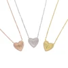925 sterling silver heart necklace 3 colors gold plated valentines day lover gift elegance lovely heart jewelry