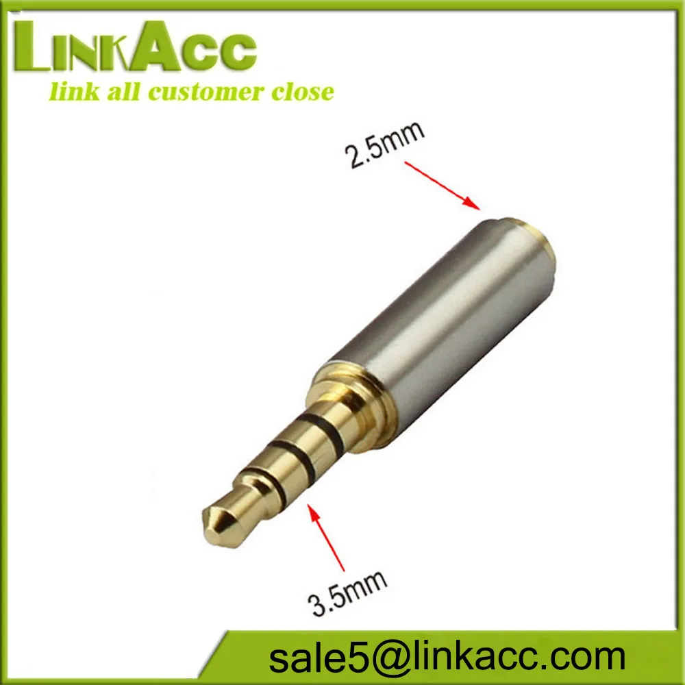 LKCL513 Gold 3.5mm Male to 2.5mm Female Stereo Audio Headphone Jack Adapter - ANKUX.COM