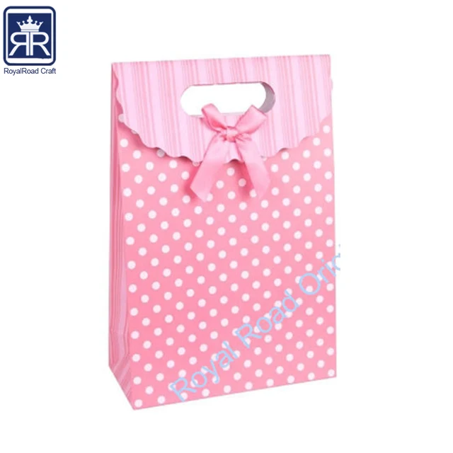 new handmade paper small gift bag with cover and ribbon