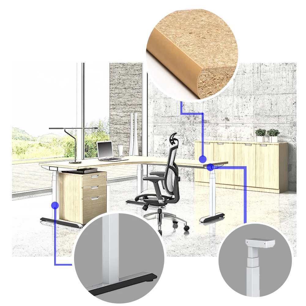 2018 符合人体工程学的桌子站起来电动可调高度常设办公桌