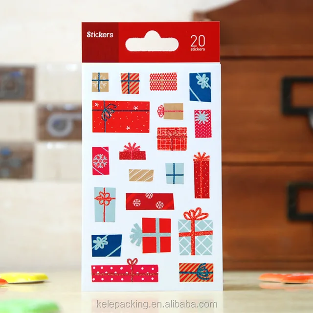 christmas gifts removable self-adhesive glitter label stickers