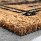 Hot sale print custom coco coir coconut doormats pvc rubber backing outdoor foot door carpet mat