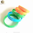 Inspirational wristband inside and outside printed silicone bracelet 202x12x2mm