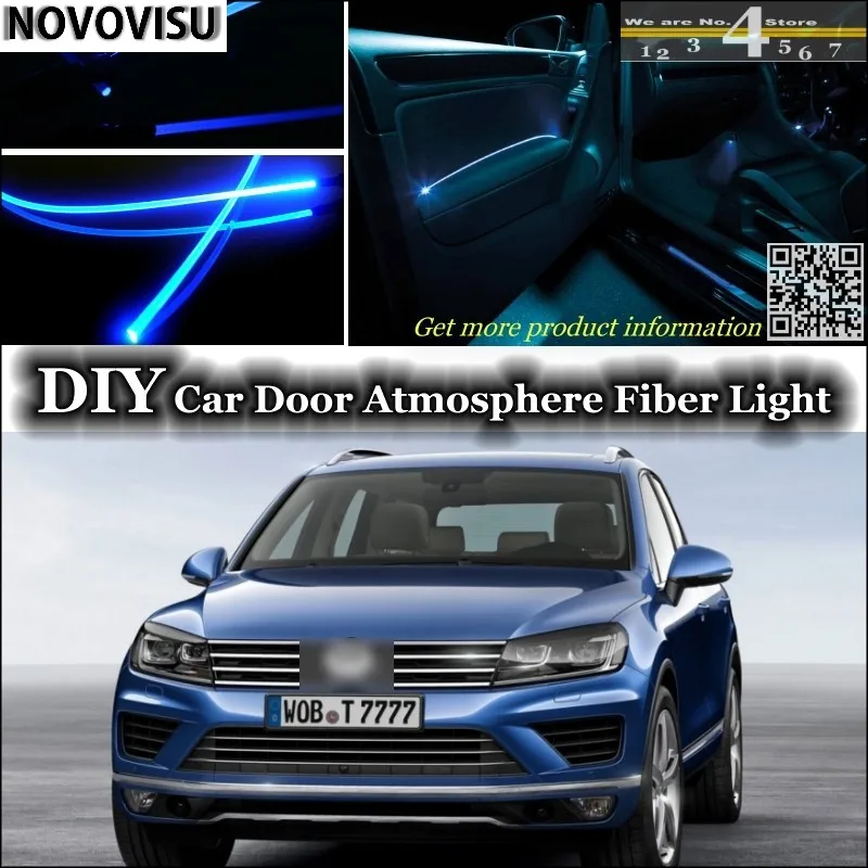 NOVOVISU For Volkswagen VW Touareg 7P5 interior Ambient Light Atmosphere Fiber Optic Band Lights Inside Door Panel illumination