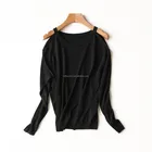 Tops Sweater Sweater Women FW Season Women Knitting Sweater Pattern Latest Cold Shoulder Tops
