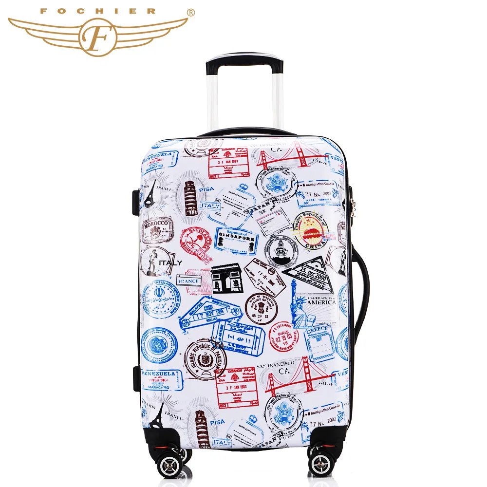 printed hard case luggage