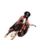 Chinese Factory Women Handmade Stars Open The Lattice To Keep Warm Wool Cashmere Scarf Shawl Poncho
