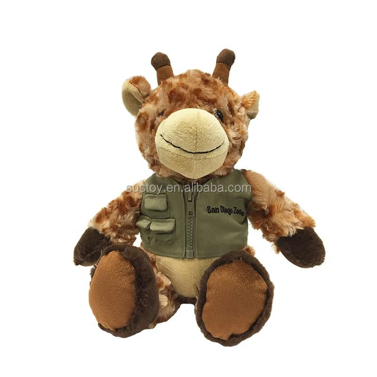 label personalised big soft blue safari giraffe plush toy