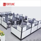 2017 trending goods glass panel office partitions with 6 person office desk width 750(FOH-SS40-1414L)