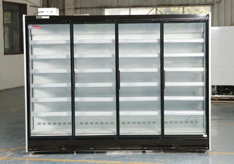 Supermarket Cold Drinks Cooling Fridge Multi Deck Glass Door Cooler with Remote Compressor