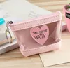 2019 New Product Women's Wallet Heart-shape PatternTransparent Candy Color Fashion Lady Zipper Coin Purse With Key Chain