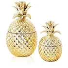 Lids Set Gold Ceramic Pineapple Jars With Lids Set