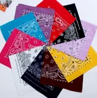 2016 New Hot Sales 100% Cotton 55cm*55cm Black Red Paisley Printed Bandanas For Women/Men/Boys/Girls