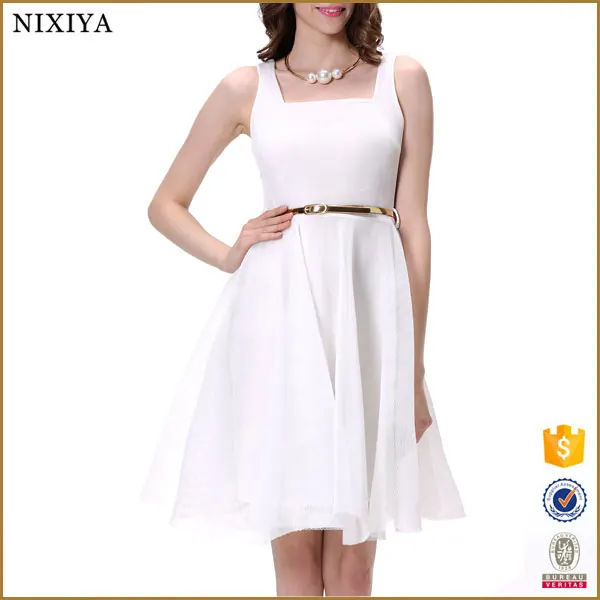 Latest Fashion Aline White Net New Model Girl Dress Simple Designs