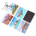 Rectangle custom high quality souvenir glass refrigerator magnet