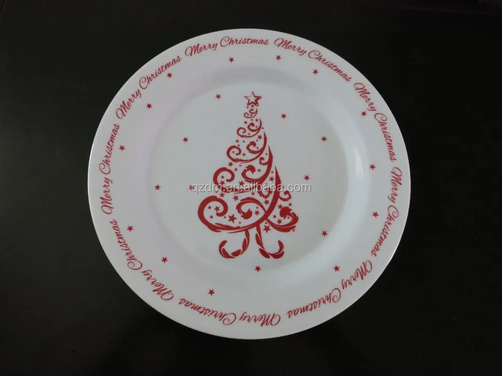 8" Melamine Christmas plate, Melamine X'mas dish