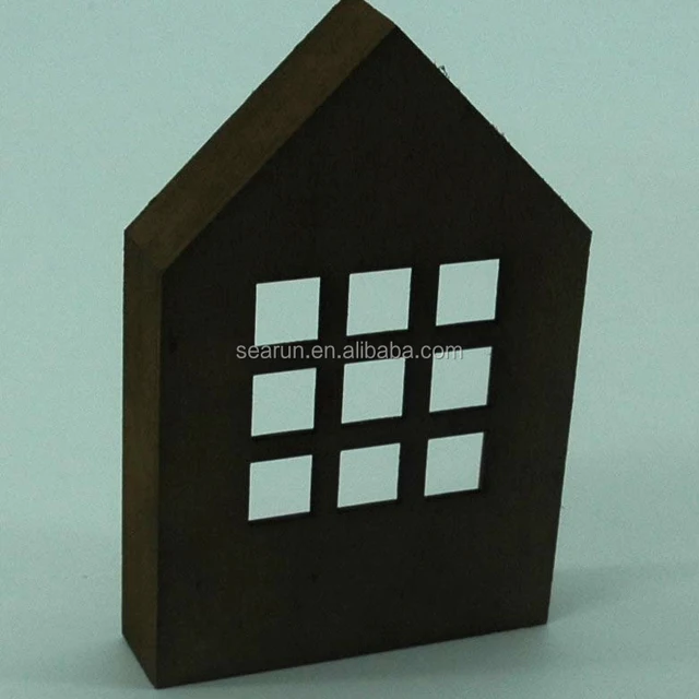 engraved house kit handmade wood gift craft ornament with window